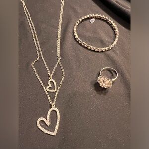Cookie Lee- crystal set- necklace, bracelet, ring